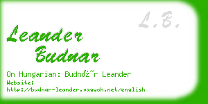 leander budnar business card